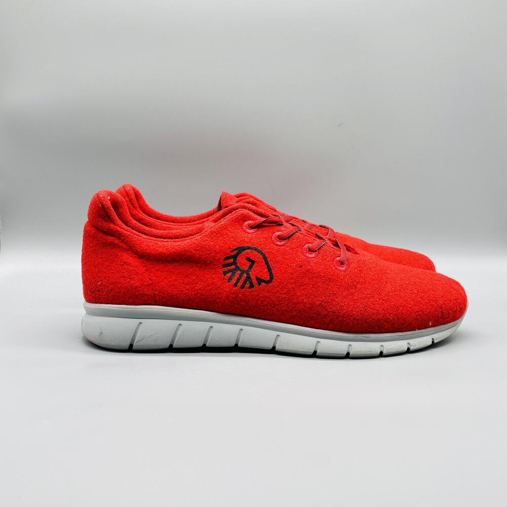 Giesswein Shoes Mens 13 Red Merino Wool Runner Lace Up Sneakers Casual Comfort